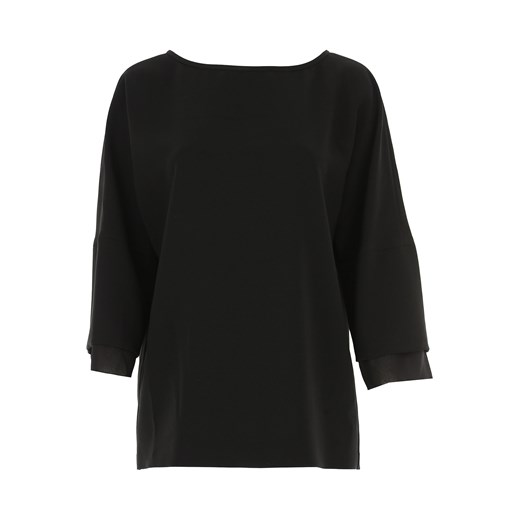 Bluzka damska czarna Weekend By Max Mara z okrągłym dekoltem 
