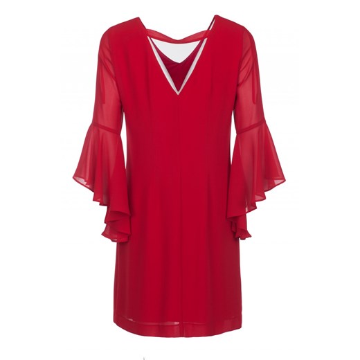Sukienka czerwona Vissavi midi na wiosnę gładka oversize 