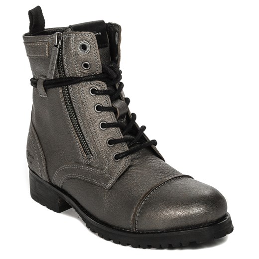 Workery damskie Pepe Jeans casual bez wzorów skórzane