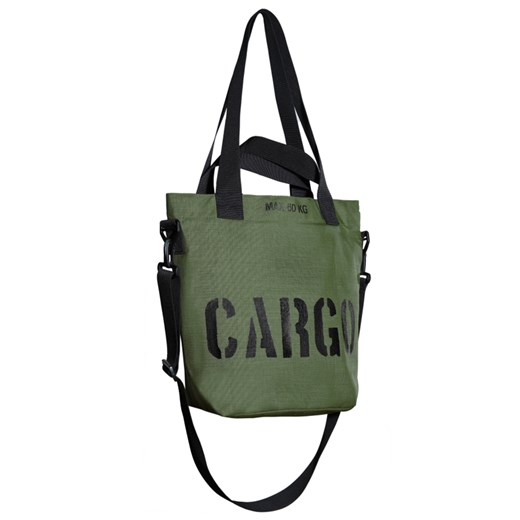 Cargo By Owee shopper bag zielona na ramię młodzieżowa bez dodatków 