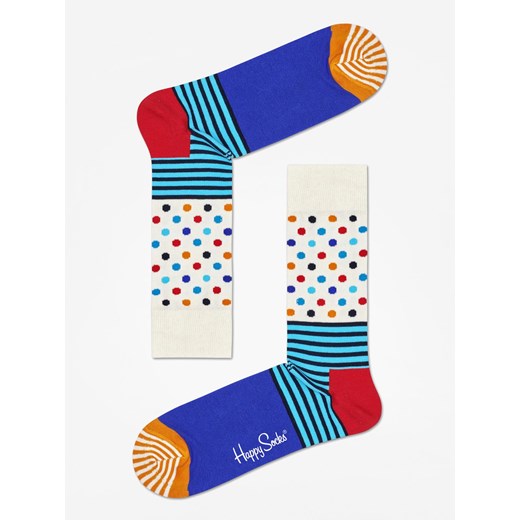Skarpetki Happy Socks Stripe And Dots (off white/blue/multi)
