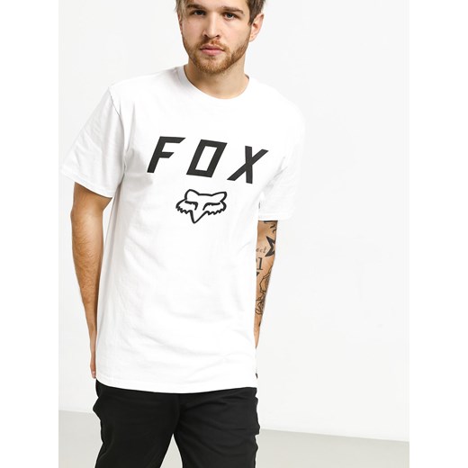 T-shirt męski Fox z krótkim rękawem biały bawełniany 