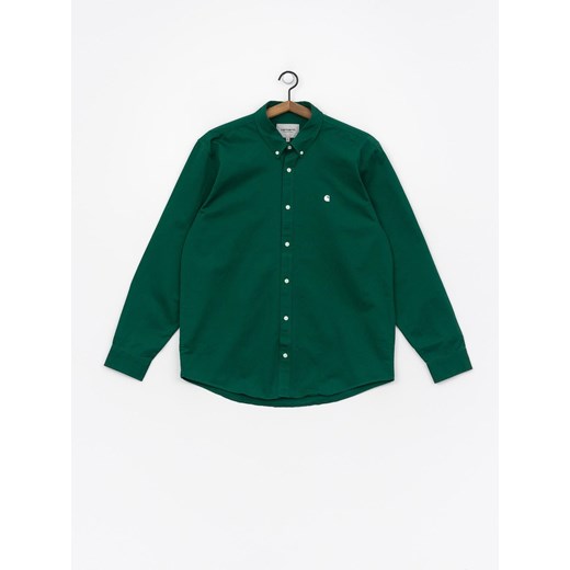 Koszula męska Carhartt Wip zielona gładka z kołnierzykiem button down 