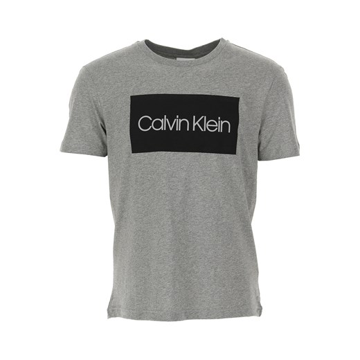 Calvin Klein Koszulka dla Mężczyzn, szary melange, Bawełna, 2019, L M S XL Calvin Klein  M RAFFAELLO NETWORK