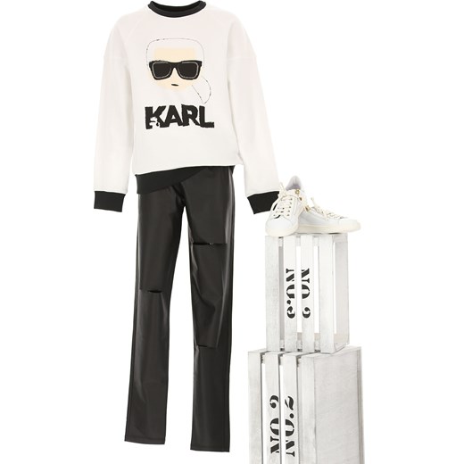 Karl Lagerfeld Bluzy Dziecięce dla Dziewczynek, biały, Bawełna, 2019, 10Y 12Y 14Y 16Y 2Y 3Y 4Y 5Y 6Y 8Y  Karl Lagerfeld 12Y RAFFAELLO NETWORK