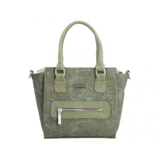 Shopper bag Chiara Design matowa zielona mieszcząca a5 
