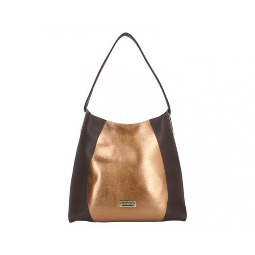 Shopper bag Chiara Design lakierowana bez dodatków na ramię 