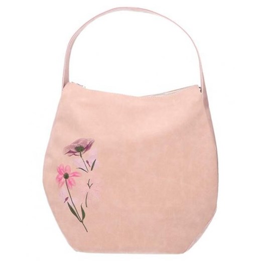 Shopper bag Chiara Design duża w stylu glamour różowa 