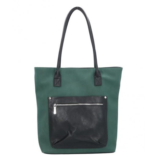 Shopper bag Karen Collection duża zielona bez dodatków matowa elegancka 