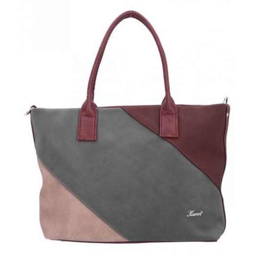 Shopper bag wielokolorowa Karen Collection matowa elegancka na ramię 