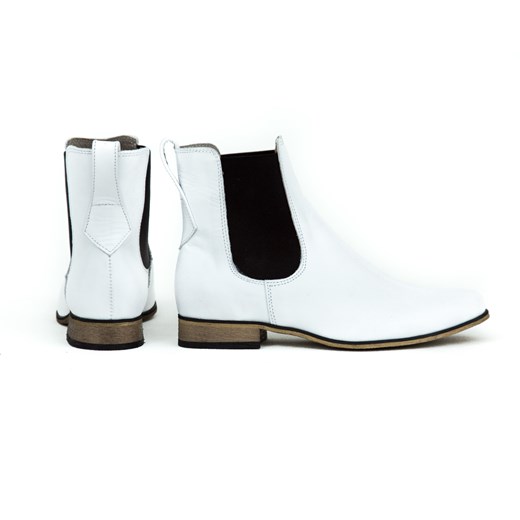 Zapato botki bez zapięcia gładkie na płaskiej podeszwie ze skóry