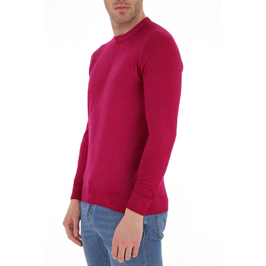 Różowy sweter męski Drumohr gładki 