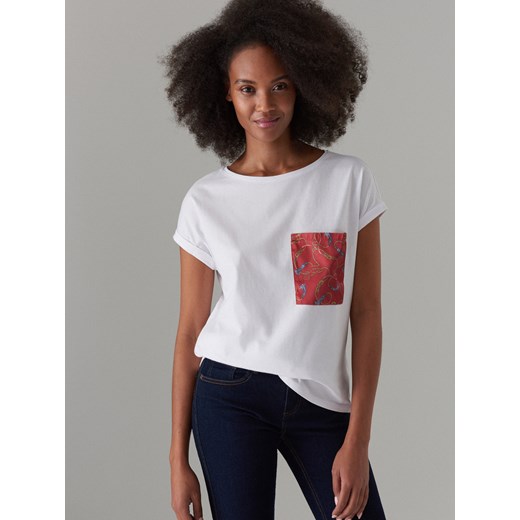 Mohito - Bawełniana koszulka chain print - Biały  Mohito XS 