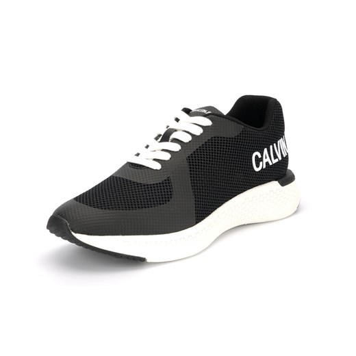 Czarne buty sportowe damskie Calvin Klein płaskie sznurowane bez wzorów casualowe 