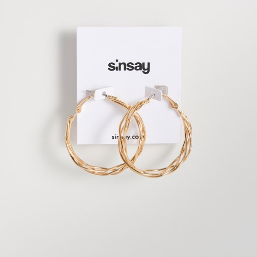 Sinsay - Kolczyki koła na sztyft - Beżowy  Sinsay One Size 