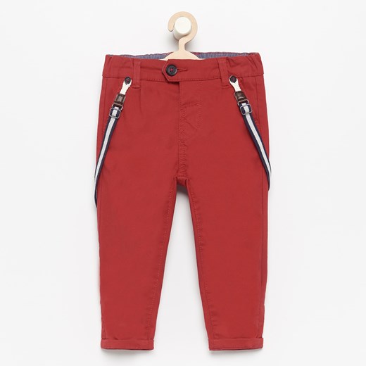 Reserved - Spodnie chino z szelkami - Czerwony Reserved  86 