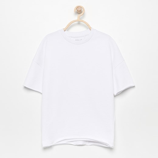 T-shirt chłopięce Reserved bez wzorów biały z krótkim rękawem 