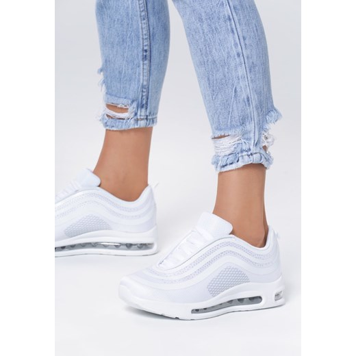 Buty sportowe damskie Renee do fitnessu białe na wiosnę sznurowane bez wzorów na płaskiej podeszwie 