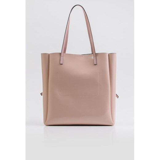Shopper bag Monnari różowa duża ze skóry ekologicznej na ramię 