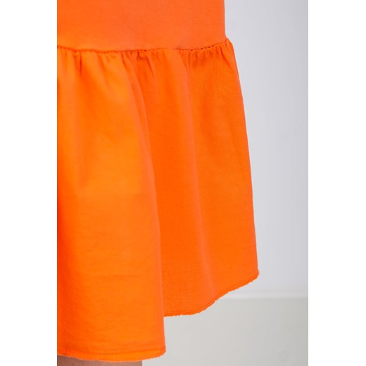 Sukienka Zoio oversize pomarańczowy bez wzorów z długim rękawem 