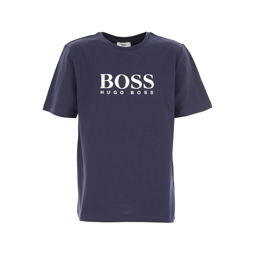 T-shirt chłopięce Hugo Boss granatowy bawełniany 