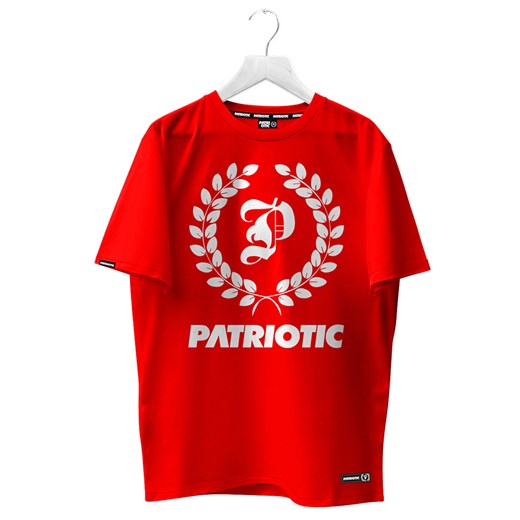 T-shirt męski Patriotic czerwony bawełniany 