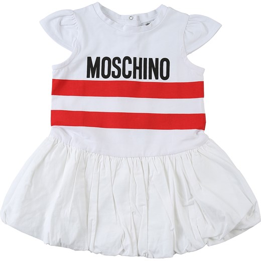 Moschino Sukienka Niemowlęca dla Dziewczynek, biały, Bawełna, 2019, 24M 2Y Moschino  24M RAFFAELLO NETWORK