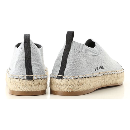 Prada Buty wsuwane dla Kobiet, srebrny, Tkanina, 2019, 36 36.5 37 37.5 38 38.5 39 39.5 40 Prada 37.5 RAFFAELLO NETWORK