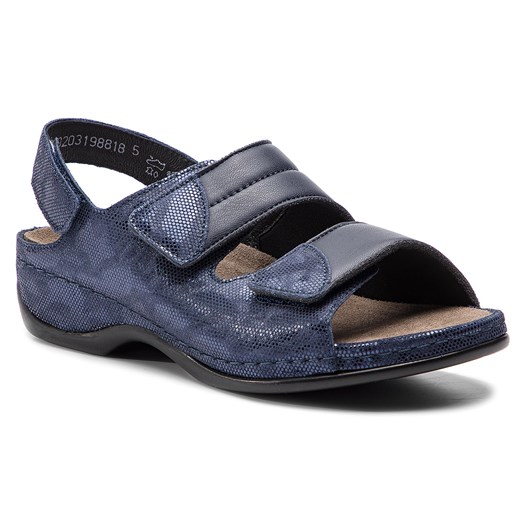 Sandały damskie Berkemann niebieskie z niskim obcasem z tworzywa sztucznego bez wzorów casual na rzepy 