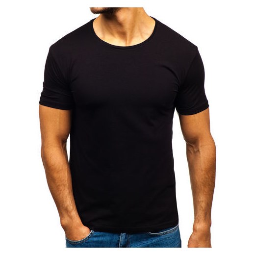T-shirt męski bez nadruku czarny Denley 9001  Denley XL  okazja 
