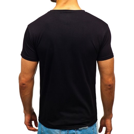 T-shirt męski z nadrukiem czarny Denley 10857 Denley  M promocja  