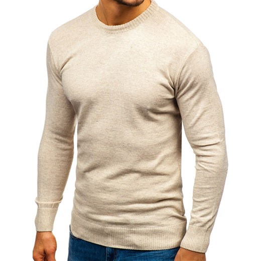 Sweter męski beżowy Bolf 6001  Denley XL  wyprzedaż 