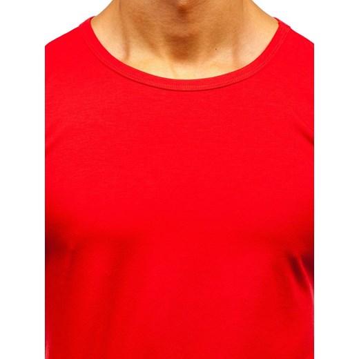 T-shirt męski bez nadruku czerwony Denley AK999A Denley  2XL wyprzedaż  