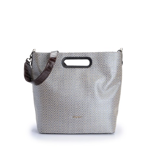 Shopper bag Twin-set Torebka "shopping" bez dodatków młodzieżowa na ramię ze skóry ekologicznej z nadrukiem 