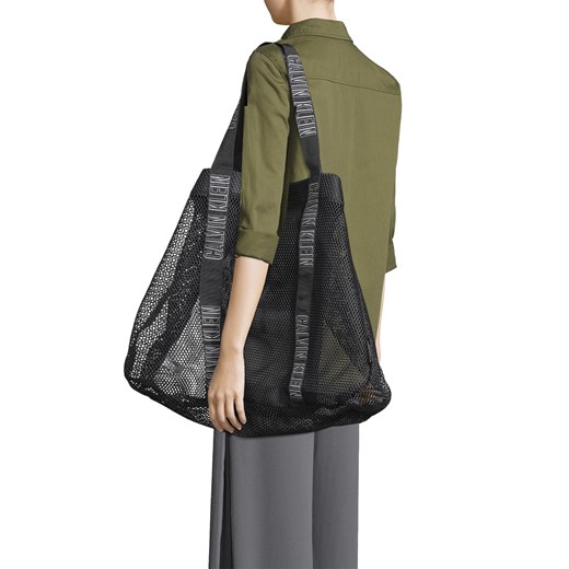 Shopper bag Calvin Klein bez dodatków duża na ramię 