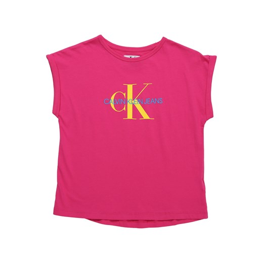 Różowa bluzka dziewczęca Calvin Klein bawełniana 