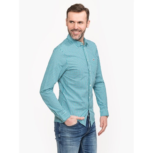 Koszula męska Tommy Jeans z długim rękawem niebieska 