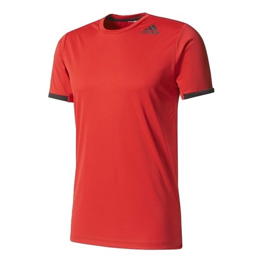 Adidas t-shirt męski czerwony w sportowym stylu z krótkim rękawem 