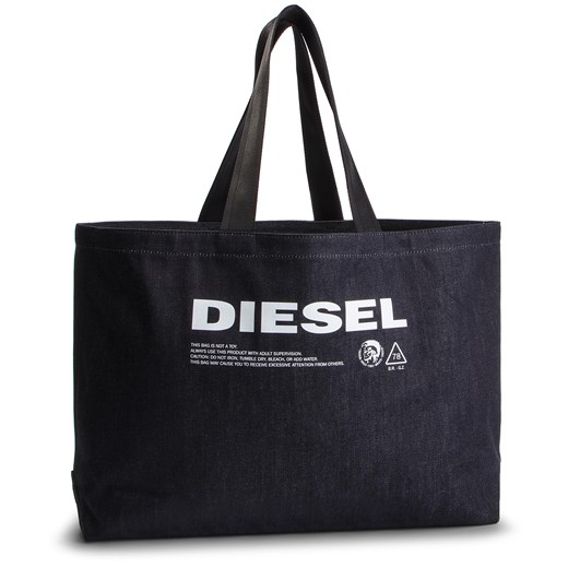 Shopper bag Diesel na ramię w stylu młodzieżowym mieszcząca a4 bez dodatków 