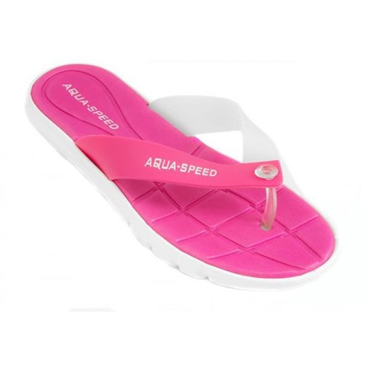 Różowe klapki damskie Aqua-Speed płaskie bez zapięcia casual na lato 