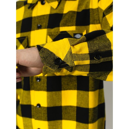 Koszula męska Dickies z długim rękawem żółta bawełniana 