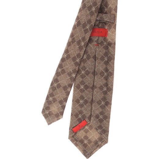 Krawat brązowy Isaia w abstrakcyjnym wzorze 