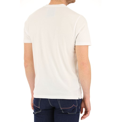 Beżowy t-shirt męski Jacob Cohen casual z krótkim rękawem 