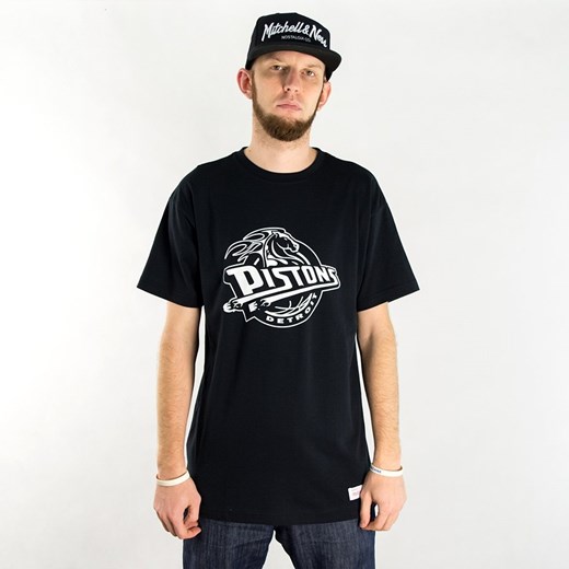 Koszulka męska Mitchell and Ness t-shirt Black and White Logo Traditional Detroit Pistons black Mitchell And Ness  L matshop.pl
