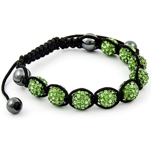 Bransoletka shamballa cyrkonie sznurek zielona Cloe  uniw crystalove.pl