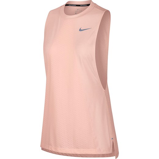Top sportowy różowy Nike z poliestru bez wzorów 