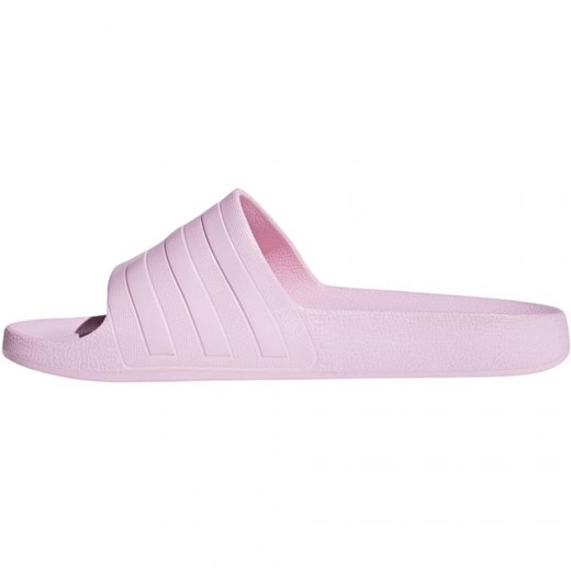 Klapki damskie Adidas różowe bez zapięcia bez wzorów na płaskiej podeszwie 