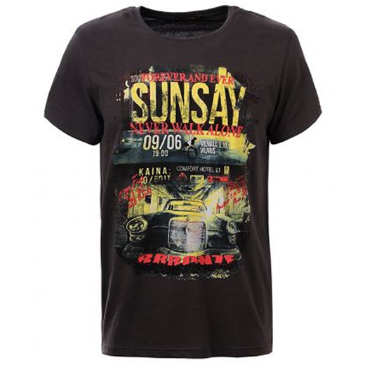 T-Shirt Męski z Nadrukiem Sunsay GS2019 Grafitowy