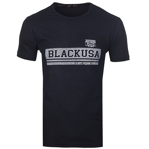 T-Shirt Męski Nadruk Black USA od Neidio TS72 Granatowy