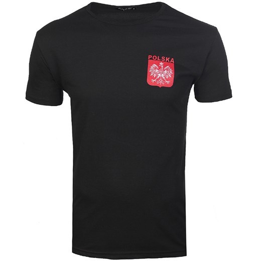 Koszulka Patriotyczna T-Shirt Kibica z Godłem Polski od Neidio TS33 Czarny